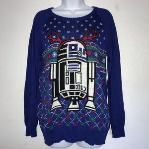 Star Wars Sweaters - Star Wars R2D2 Blue Christmas Sweater M Star Wars Sweaters - Star Wars R2D2 Blue Christmas Sweater M